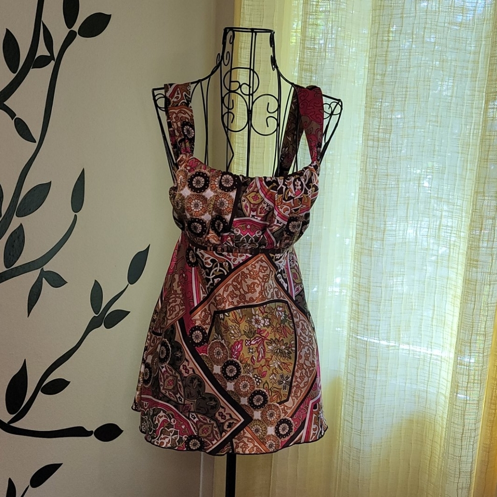 Fun print tunic top